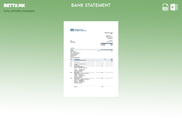 Модерен стил, шаблон за зборови од банкарски изводи во Германија Sparkasse Milte